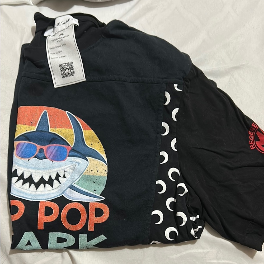 Marine Serre Black Graphic Short Sleeve Tee